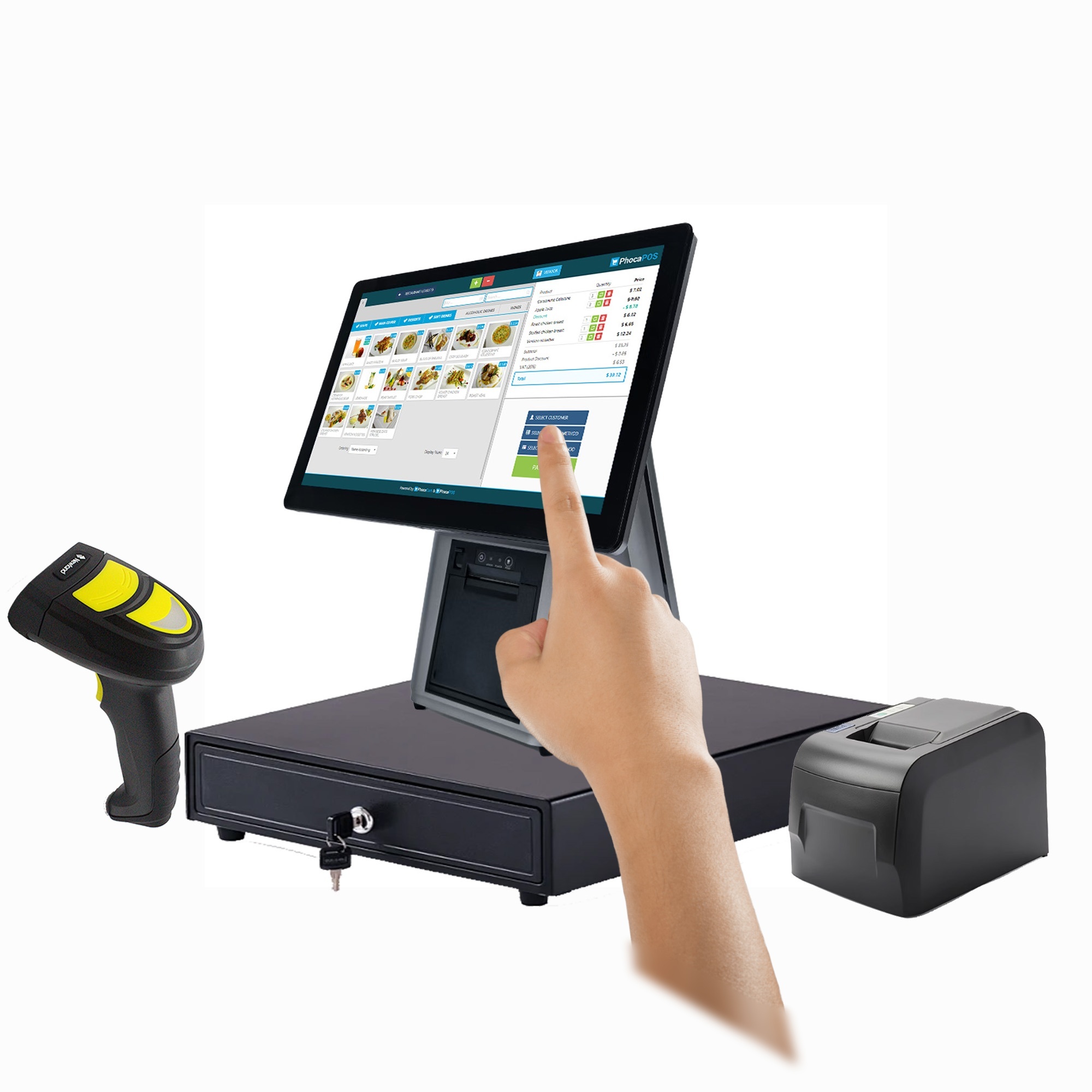 15.6" All-in-One POS System with Touch Screen & Printer